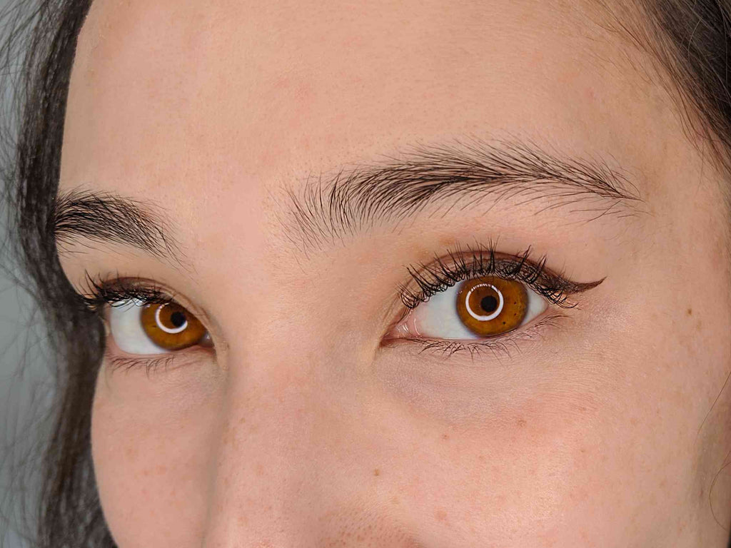 Dazzle Carat Liquid Eyeliner in Brown applied